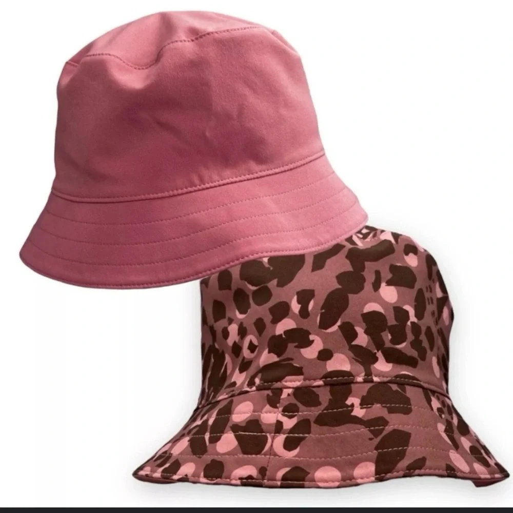 Lululemon Both Ways Reversible Bucket Hat Brier Pink Rose Leopard Size M/L